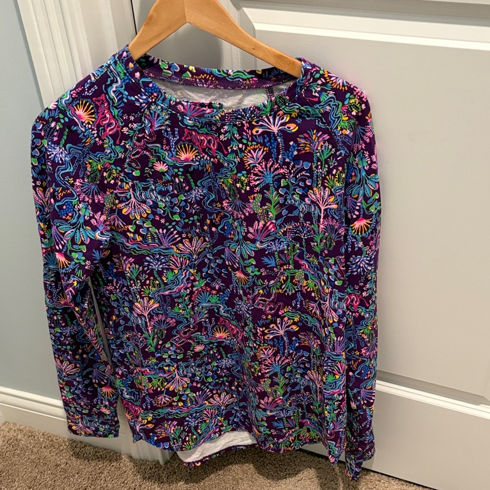 Lilly Pulitzer Luxletic Purple Floral Printed Top